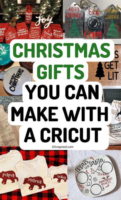 GIFTS TO MAKE WITH A CRICUT Cricut Christmas Gift Ideas, Cricut Christmas Gift, Cricut Gift Ideas, Cricut Projects Christmas, Cricut Projects Easy, Cricut Explore Air Projects, Vinyle Cricut, Christmas Fonts Free