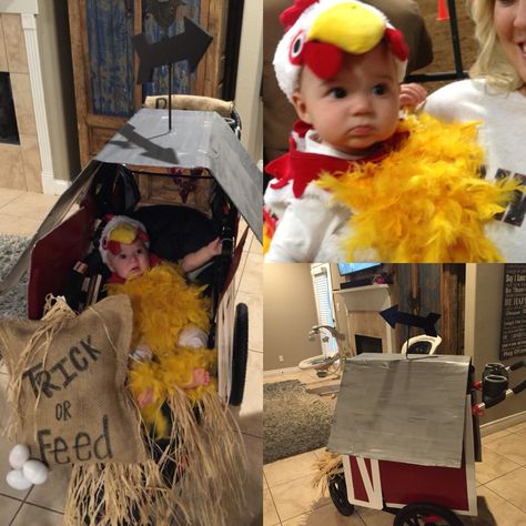 Stroller barn costume for Halloween. Rustyn went as a roosters his year! Stroller Halloween, Costume For Halloween, Halloween 2024, First Halloween, Fall Halloween, Holiday Fun, Stroller, Rooster, Halloween Decorations