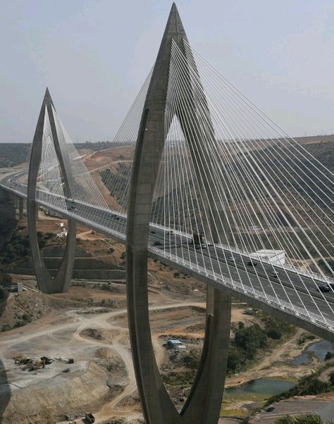 Cable Stayed Bridge, Rabat Morocco, Beautiful Photos Of Nature, Civil Engineering, Golden Gate Bridge, Beautiful Photo, Morocco, Bridge, Cable