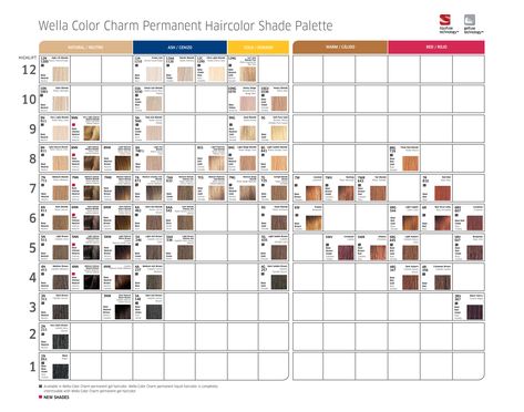 Wella Permanent Hair Color Chart, Color Charm Toner Chart, Wella Charm Color Chart, Wella Color Charm Formula, Wella Color Chart, Wella Colour Chart, Wella Hair Color Chart, Wella Toner Chart, Ion Hair Color Chart