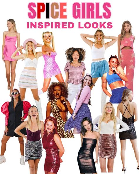 Channeling my inner Spice Girl with these fierce and fabulous looks! 🔥✨ Which Spice Girl's vibe are you loving the most? Spice Girls Outfits, Spice Girls 90s, Nostalgia Music, 2000s Music, Core Outfits, The Chicks, Nostalgia Core, 70s Outfits, 90s Outfit