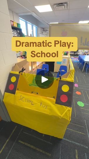 🚌✨ Welcome aboard our Dramatic Play Center, now set up as a delightful school! In this video, | 🚌✨ Welcome aboard our Dramatic Play Center, now set up as a delightful school! In this video, I take you on a tour of our imaginative classroom setup... | By Preschool Vibes | My dramatic play has turned
into a school. We are in a transportation theme right now
and my students love pretending to play school so this was the
perfect setup. My students went and got their backpacks today
to ride the bus. I had a little girl that was the teacher today
and she's really good at seeing the months of the year and she
had all of our students singing along with her. I added books
that we are really good at retelling since we've read them
so many times. We have letter and number cards as well as
whiteboar Transportation Dramatic Play Preschool, Dramatic Play Preschool Ideas, Cardboard School Bus, Transportation Dramatic Play, Dramatic Play Area Preschool, Preschool Vibes, School Year Themes, Preschool Classroom Setup, Transportation Theme Preschool