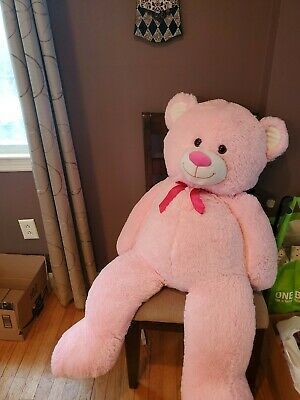 Teddy Bear Giant Big Stuffed Animal Pink Plush Soft Toy HUGE Cuddly... Big Tady Bear, Pink Stuffed Bear, Big Stuffed Animals Aesthetic, Huge Teddy Bear In Room, Giant Pink Teddy Bear, Pink Stuff Toy, Giant Teddy Bear Aesthetic, Big Teddy Bear In Bedroom, Big Teddy Bear Valentines Day