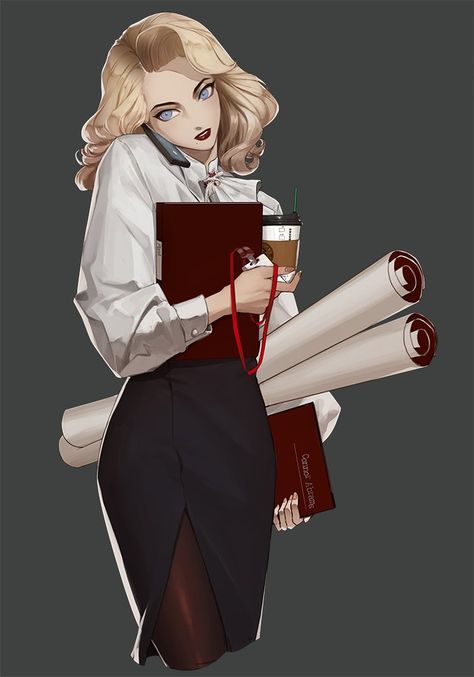 Female In Suit Art, Business Woman Character Art, Secretary Character Design, Anime Business Women, Business Woman Anime, Female Oc Art Modern, Female Character Design Modern, Roleplay Characters, Ange Demon