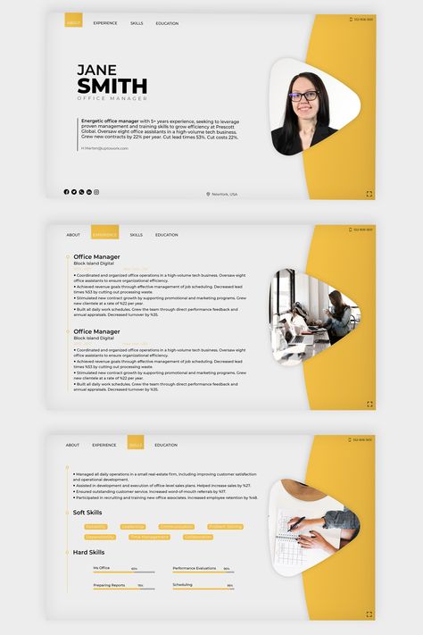 Interactive CVs Interactive Cv Design, Interactive Pdf Design Layout, Pdf Portfolio Design, Interactive Resume, Interactive Pdf Design, Interactive Pdf, Work Portfolio, Office Assistant, Resume Writing Services