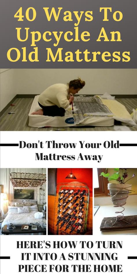 40 Ways To Upcycle An Old Mattress Diy Mattress, Fun Diy Projects, Cot Mattress, Old Beds, Futon Mattress, Mattress Sofa, Ways To Recycle, Old Mattress, A Lot Of Money