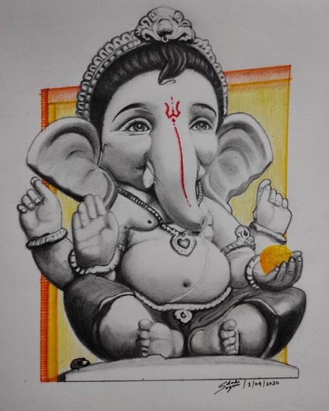 #artgallery #artofinstagram  #digitalart #realism Indian Pencil Drawings, Pencil Art Drawings Ganesha, Ganeshji Drawing Sketch, Lord Ganesh Pencil Sketch, Cute Ganesha Sketch, Shree Ganesh Drawing, Little Ganesha Cute Drawing, Little Ganesha Drawing, Ganesha Drawing Painting