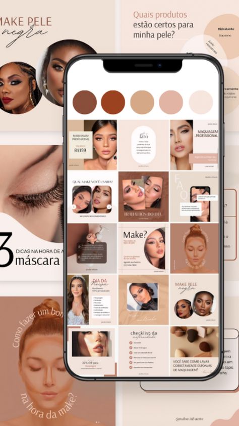 Feed Ig, Beauty Clinic, Social Media Poster, Templates Instagram, Instagram Makeup, Free Photoshop, Professional Makeup Artist, Social Media Templates, Instagram Design