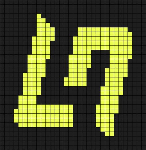 A pixel art template of Lando Norris' logo. Formula 1 Cross Stitch, F1 Cross Stitch, F1 Crochet Pattern, Ln4 Logo, F1 Pixel Art, F1 Crochet, Lando Norris Logo, F1 Crafts, F1 Logo