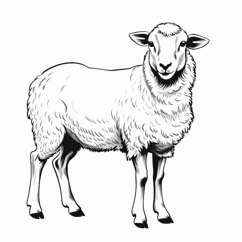 How To Draw A Lamb, Lamb Sketch, Sheep Sketch, Lamb Drawing, Sheep Tattoo, Sheep Drawing, Tenses Grammar, Sheep Illustration, Christmas Program