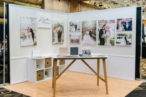 Photographer Expo Booth, Photographer Booth Display, Wedding Expo Booth Ideas, Makeup Booth, Wedding Vendors Booth, Wedding Expo Booth, Photographers Office, Wedding Show Booth, Bridal Show Booths