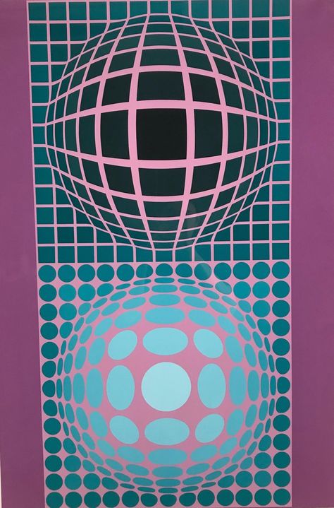 Victor Vasarely, Museum #5, 1987 Victor Vasarely, Salon Art, Painting Art Lesson, Art Collage Wall, Op Art, French Artists, Art Movement, Optical Illusions, Wall Collage