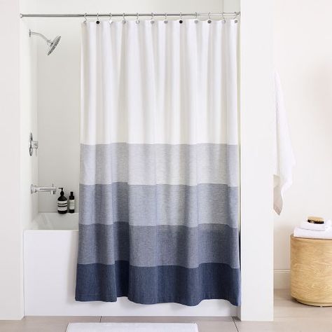 Ombre Shower Curtain, Modern Chic Design, Modern Shower Curtains, Cotton Shower Curtain, Striped Shower Curtains, Modern Shower, Shower Liner, Room Planning, Curtains With Rings