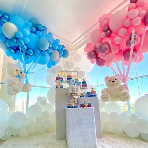 Bos Baby, Gender Reveal Baby Shower Themes, Baby Gender Reveal Party Decorations, Baby Shower Balloon Decorations, Pregnancy Gender Reveal, Gender Reveal Party Theme, Idee Babyshower, Baby Shower Deco, Baby Reveal Party