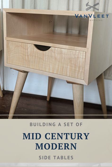 Diy Mid Century Modern Side Table, Diy Mid Century Modern Nightstand, Diy Mid Century Side Table, Mcm Nightstand Diy, Diy Mid Century Nightstand, Mid Century Modern Furniture Redo, Mid Century Modern Furniture Plans, Modern Side Table Diy, Mcm Diy