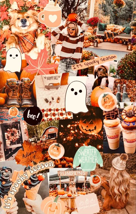 Howlloen Wallpapers, Hollowen Wallpapers Cute, Preppy Halloween Pictures, Preppy Halloween Background, Haloween Wallpers Phone Aesthetic, Halloween Collage Aesthetic, Halloween Esthetics, Preppy Halloween Wallpaper, Halloween Wallpaper Ipad