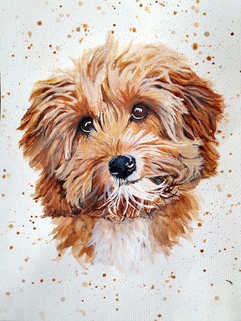 Portraits Painting, Dog Portraits Painting, Engraving Printing, Watercolor Pet Portraits, Mandala Art Lesson, Music Ideas, Farm Art, Doodle Dog, Cute Paintings