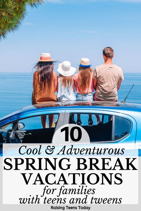 Ready to survive spring break with your teens? Well… don’t sweat it. It doesn’t have to be all eye-rolls and groans! Why not shake things up a bit this year by embarking on the ultimate family adventure? Here are a few super cool (and adventurous) spring break vacation ideas that are anything but boring! #teenagers #tweenagers #parentingteens #parentingteenagers #springbreak #vacationideas #momtips #momhacks Spring Break Things To Do, Things To Do For Spring Break, Texas Spring Break With Kids, Best Spring Break Vacations With Teens, Spring Break Ideas For Teens, Spring Break Must Haves, Teen Vacation Ideas, Spring Break Family Destinations, Spring Break Vacation Ideas