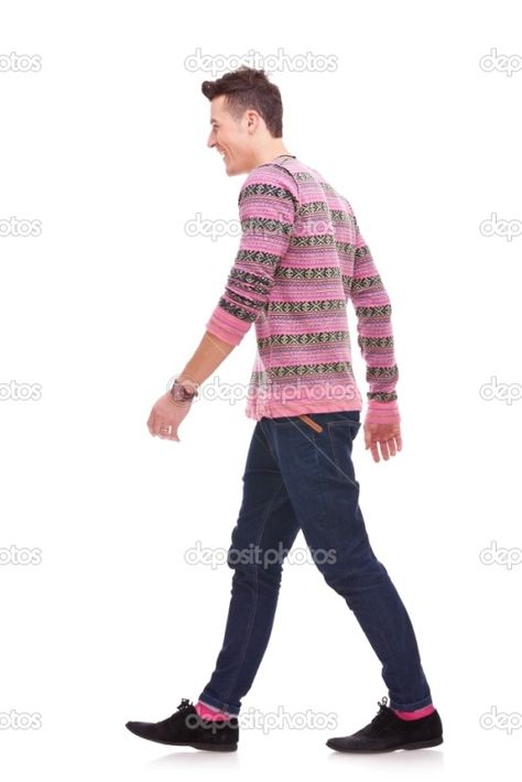 depositphotos_8990855-Side-view-of-a-fashion-man-walking | Alex Williams Man Walking Side View, Walking Side View, Walking Forward, Alex Williams, Walking Poses, Fitted Jeans, Lantern Ideas, Graphic Design Images, Casual Man