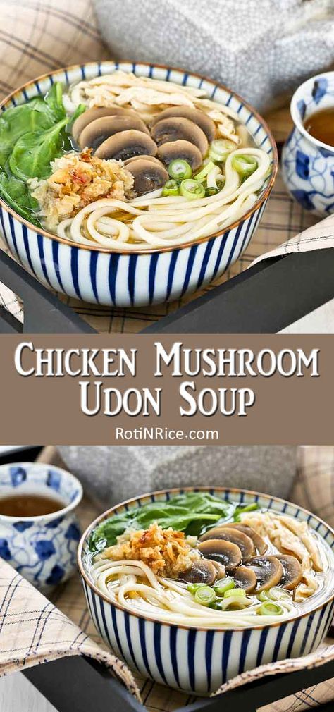 Udon Broth Recipe, Udon Chicken Soup, Udon Noodle Soup Chicken, Udon Recipe Soup, Udon Soup Broth, Udon Mushroom, Chicken Udon Noodle Recipe Soup, Chicken Udon Noodle Recipe, Miso Udon Soup Recipe