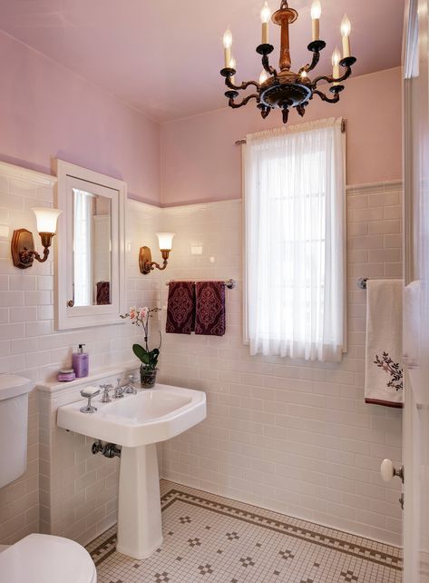 1920's Bathroom Remodel - Traditional - Bathroom - Milwaukee - by Leslie Dohr Interior Design LLC | Houzz 1920s Bathroom Remodel, 1920s Bathroom, Pictures For Bathroom Walls, 1920s Interior, 1920 Home, Bungalow Bathroom, 1920s Interior Design, Mirror Interior Design, Floor Makeover