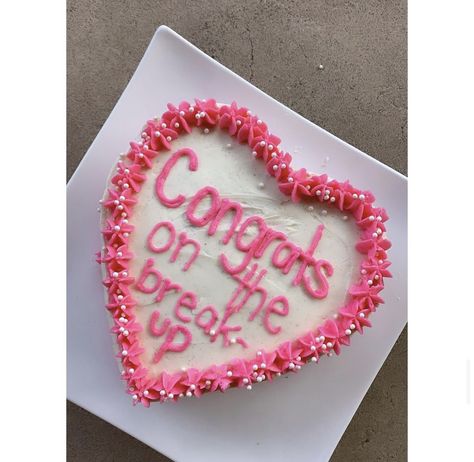 Happy Breakup Cake, Break Up Cake, Breakup Party, Anniversary Decorations, Sugar Cookie, Birthday Cards, Cake, Birthday