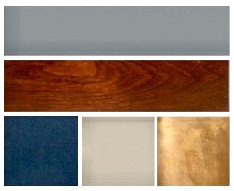 Blue Black Wood Palette, Mahogany Furniture Color Schemes, Dark Brown Bedrooms, Blue Gray Bedroom, Laminate Wall, Basement Inspiration, Gold Color Scheme, Brown Home Decor, Wood Bedroom