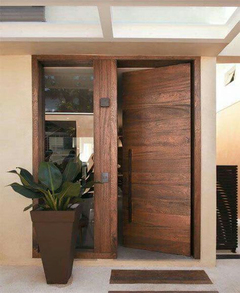 Vstupná Hala, Modern Entrance Door, Modern Entrance, Modern Front Door, Entrance Door Design, Wooden Front Doors, Wooden Door Design, Door Design Modern, Main Door Design