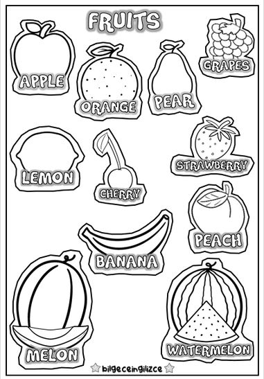 UNIT-9 (FRUITS) - Bilgeceingilizce Food Worksheet For Kindergarten, Fruits Activity For Preschool, Fruits Worksheets For Kids, Fruits Activities For Preschool, Fruit Activities For Preschool, Food Worksheets For Kids, Vegetables Activities, Fruit Worksheet, Food Worksheet