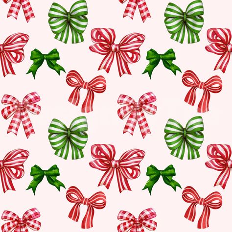 Christmas Bows Seamless Pattern Files for Fabric Printing Sublimation Fabric Design File, Surface Pattern Get ready to elevate your designs with our latest collection of seamless patterns. Our seamless patterns are perfect for adding a touch of elegance to your next project, whether it's a website, a social media graphic, or even a wallpaper design. These patterns are crafted with precision, ensuring that they tile seamlessly for a flawless and professional finish. Plus, they're versatile enough Christmas Bows Aesthetic, Christmas Bow Wallpaper, Christmas Prints And Patterns, Christmas Seamless Pattern, Sublimation Fabric, Cute Christmas Wallpaper, Winter Pattern, Christmas Patterns, Christmas Bow