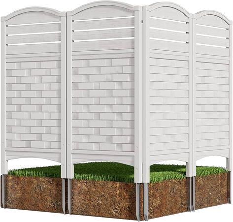 Amazon.com : Mrosaa Outdoor Fence Privacy Panels,Resin Privacy Fence Panels for Outside,Air Conditioner Fence Trash Can Fence Pool Equipment Enclosure(4-Pack) : Patio, Lawn & Garden Yard Jacuzzi, Trash Can Fence, Air Conditioner Fence, Outdoor Privacy Panels, Lattice Fence Panels, Cheap Privacy Fence, Pool Equipment Enclosure, Pouring Concrete, Portable Fence