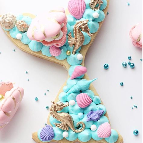 Mermaid Tails  #magical #cookiecake #onlythebest @christinascupcakes #cakedecorating #mermaidparty #OPBCo Mermaid Treats, Confectionary Art, Cream Tarts, Letter Cakes, Cake Lettering, Cream Tart, Zucchini Cake, Number Cake, Biscuit Cake