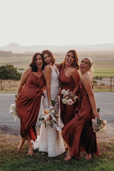 Rust Bridesmaid Dresses, Groom Pics, Bridesmaid Dresses Australia, Rust Wedding, Wales Wedding, Rust Bridesmaid Dress, Rusting Wedding, Boho Bridal Dress, Sparkly Gown