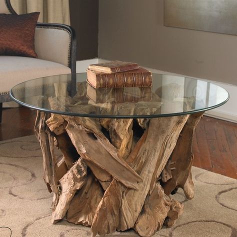 You'll love the Cindi Driftwood Coffee Table at Wayfair - Great Deals on all Furniture products with Free Shipping on most stuff, even the big stuff. Wooden Decor Ideas, Diy Wood Decor, Driftwood Coffee Table, Driftwood Furniture, Driftwood Table, Wood Resin Table, Driftwood Ideas, Wooden Ideas, Driftwood Projects