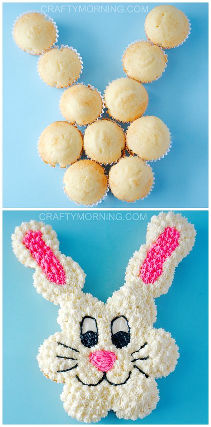 Pull Apart Easter Bunny Cupcake Cake - Such a fun dessert to make with the kids! Crafty Morning Bunny Cupcake Cake, Cupcake Easter, Bunny Cupcake, Easter Funny, Easter Bunny Cupcakes, Pull Apart Cupcake Cake, Pull Apart Cake, Bunny Cupcakes, Easter Sweets