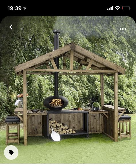 Seasonal Campsite, Outdoor Garden Sink, Campsite Ideas, Japan Ramen, Garden Bar Ideas, Outdoor Garden Bar, Bbq Shed, Garden Huts, Bbq Hut