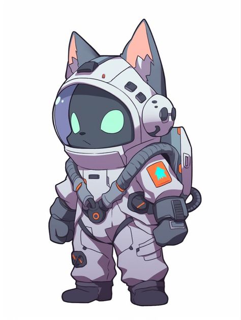 Robot Cat, Robot Cartoon, Cat Character, Sketch Inspiration, Space Cat, Game Character Design, Vinyl Toys, Character Design Animation, Cartoon Character Design