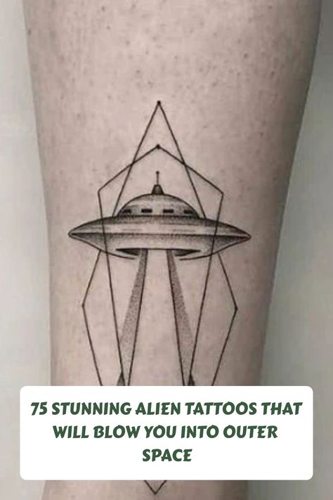 Explore a collection of 75 stunning alien tattoos that will transport you to outer space. From intricate designs to bold statements, these tattoos are otherworldly! Whether you're a fan of sci-fi or just love unique ink, these tattoos are sure to inspire your next body art decision. Dive into the galaxy of alien-inspired ink and let your imagination run wild with these mesmerizing tattoos. Whether you're a tattoo enthusiast or just curious about the world of body art, these alien tattoos are bou Sci Fi Tattoos For Men, Sci Fi Tattoo Ideas, Small Ufo Tattoo, Alien Drawing Sketches, Sci Fi Tattoo, Mesmerizing Tattoos, Alien Tattoo Ideas, Tattoo Alien, Alien Tattoos