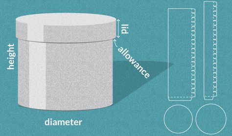 Circle Box Diy, Cylinder Packaging Template, Cylinder Box Template, Circle Box Template, Round Box Template, Circle Box Packaging, Box Making Template, Circle Packaging, Paper Box Template