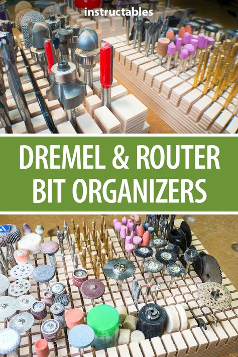 Rotary Tool Storage, Diy Drill Bit Organizer, Dremel Storage Ideas, Diy Dremel Stand, Dremel Bit Storage, Bit Storage Ideas, Dremel Storage, Dremel Router Bits, Sculpture Dremel