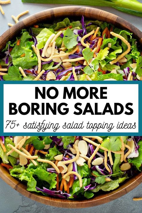 This list of salad toppings will help you learn what to put in a salad to make it satisfying, delicious, and a healthy, balanced meal. Crunchy Salad Toppings, Balanced Salad, Salad Topping, Crunchy Chickpeas, Simple Healthy Recipes, High Protein Smoothies, Satisfying Salads, Healthy Honey, Shredded Brussel Sprouts