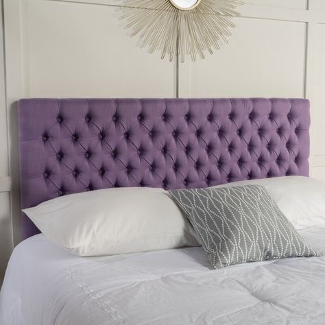 House of Hampton® Dannett Queen Upholstered Panel Headboard & Reviews | Wayfair Purple Headboard, Upholstered Panel Headboard, Headboard Upholstered, Headboard With Lights, Queen Size Headboard, Full Headboard, Button Tufted Headboard, King Size Headboard, Fabric Headboard