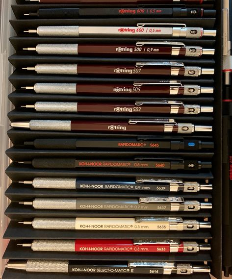 Koh I Noor Pencil, Rotring Pens, Rotring 600, Stylish Pens, Art Studio Room, Koh I Noor, Study Stationery, Fine Writing Instruments, Anime Drawing Books