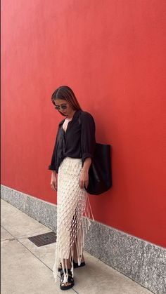 Fashion Collection Inspiration, Trendy Outfit Ideas, Macrame Dress, Effortlessly Chic Outfits, Fall Outfit Ideas, Trendy Outfit, Crochet Skirt, One Clothing, Trendy Fall