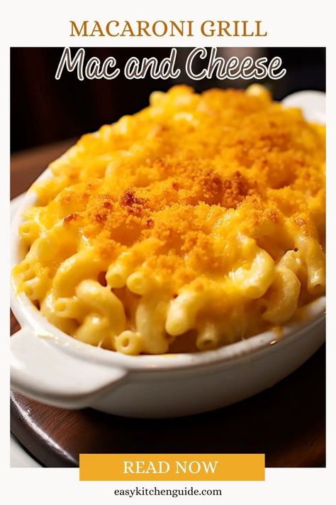 Macaroni Grill Mac And Cheese Recipe - Easy Kitchen Guide Famous Mac And Cheese Recipe, Macaroni Grill Mac And Cheese Recipe, Macaroni Grill Copycat Recipes, Restaurant Mac And Cheese Recipe, Mac N Cheese Variations, The Ultimate Mac And Cheese, Mac Abd Cheese, Macaroni Grill Recipes, Grilled Mac And Cheese