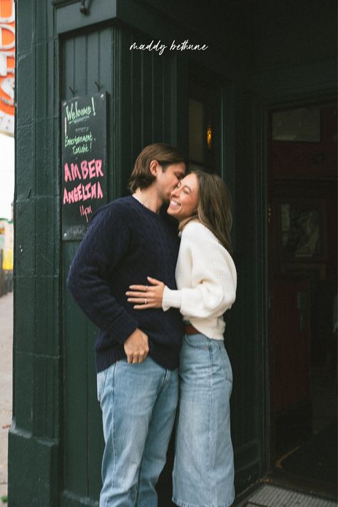 This one’s for you if you are a couple that needs a Boston engagement photographer and values creating what you want to create! Besides, your engagement photos should be about you as a couple anyways. My favorite sessions to document is untraditional engagement photos. Engagement photos at a bar are welcome! Documentary style engagement photos are authentic and candid moments that capture who you are as a couple. Save this pin for inspo! Want to see more on the blog? Visit maddybethunephoto.com Cozy Casual Engagement Photos, Santa Barbara Engagement Shoot, Happy Engagement Photos, Engagement Photos Fair, Non Traditional Couples Photoshoot, North End Engagement Photos, Couples Photoshoot Concepts, Vintage Themed Engagement Photos, Subtle Engagement Announcement Photos