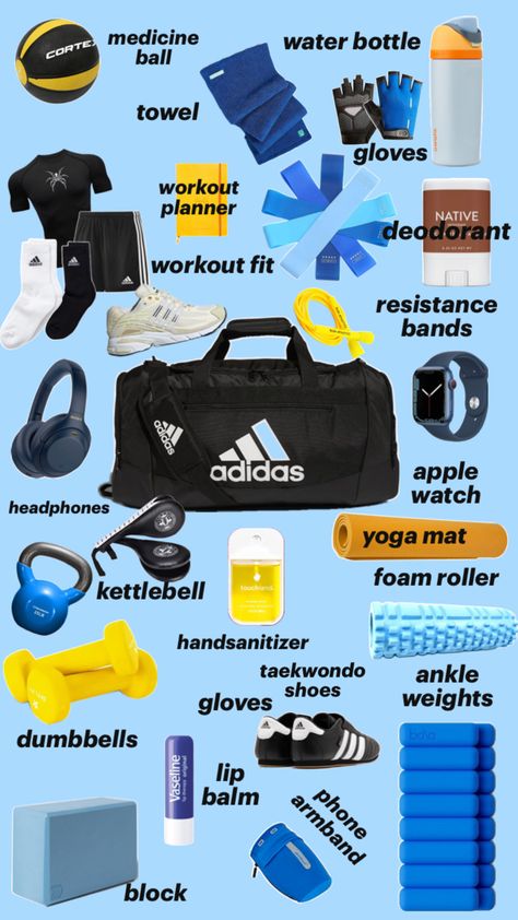 Taekwondo Bag Essentials, Mens Essentials Accessories, Football Workouts Training, Taekwondo Equipment, Sports Snacks, Boxer Aesthetic, Gym Vibes, Taekwondo Girl, Native Deodorant