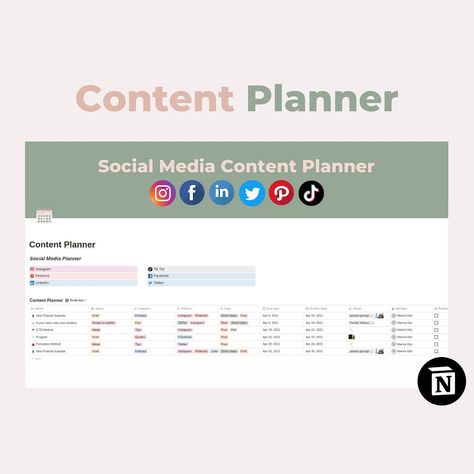 Tired of spending time organizing your social media post? This Notion template will help you organize all your social media content. What's inside: - All social networks in the same space - Content Planner : Plan upcoming content with a calendar view - Content Planner by platform : Track your publication #notion #notiontemplate #socialmedia #contentplanner #contentcalendar #notiondashboard Social Media Content Planner Notion, Notion Instagram Planner, Content Planner Notion Template, Notion Marketing Template, Social Media Planner Notion, Content Calendar Notion, Social Media Notion Template, Notion Social Media Planning, Social Media Content Planner Template