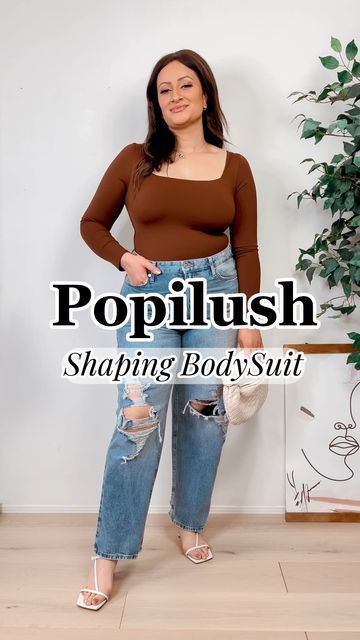 Charu | Style & Outfit Inspo✨ on Instagram: "What’s better than a bodysuit? A built in bodysuit with shape-wear and cups to support and sculpt your curves! I’m wearing the Contour Long Sleeve Square Neck Bodysuit @popilush #gifted On sale right now! Comes in 2 colors in sizes from S-3XL. Use my code: CHARU15 (save 15% off at checkout). This ultra-versatile long-sleeve bodysuit is simultaneously tight-fitting, functional, and stylish. It can be a great layered piece or worn as is with jean Rhubarb Pie, Bodysuit Outfit, Square Neck Bodysuit, Body Suit Outfits, Spring Fashion Outfits, Women's Shapewear, Rhubarb, Long Sleeve Bodysuit, Shapewear