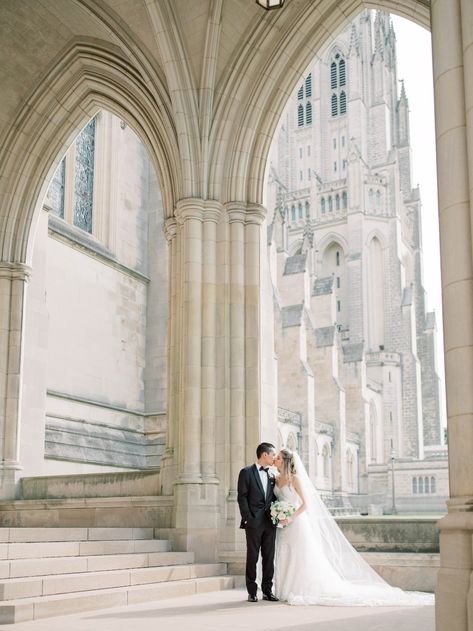 Black-Tie Wedding at The Fairmont Washington, DC National Cathedral Washington Dc, Dc Photoshoot, Washington Cathedral, Dc Wedding Photos, Dc Engagement Photos, Washington National Cathedral, National Cathedral, Dc Wedding Venues, Daylight Saving Time